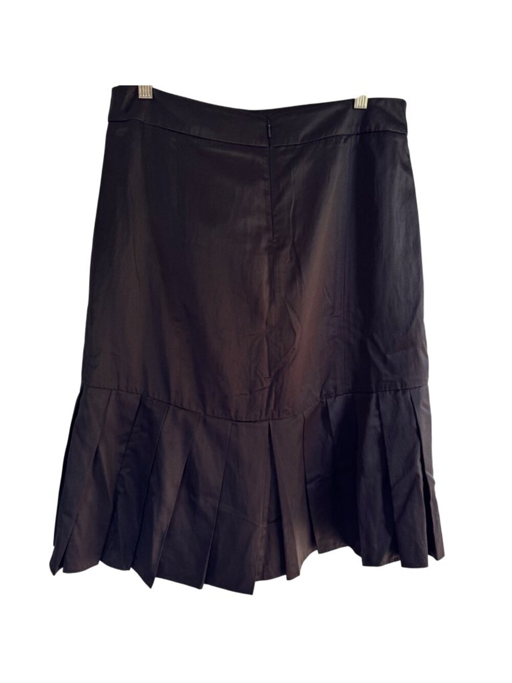 TSE Womens Pleated Black Skirt Size 12 Silk Designer Cocktail Office Career New